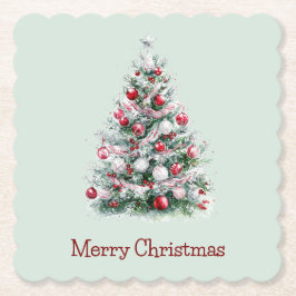 Posavasos De Papel Árbol de Navidad Red Peppermint