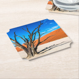 Posavasos De Papel Árbol muerto en Deadvlei, Namibia