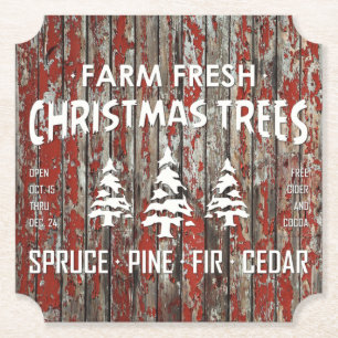 POSAVASOS DE PAPEL ÁRBOLES DE NAVIDAD FRESCOS DE GRANJA