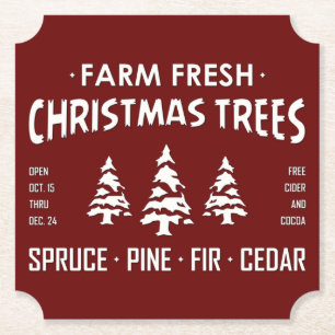 POSAVASOS DE PAPEL ÁRBOLES DE NAVIDAD FRESCOS DE GRANJA