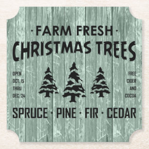 POSAVASOS DE PAPEL ÁRBOLES DE NAVIDAD FRESCOS DE GRANJA