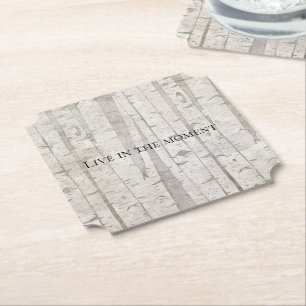 Posavasos De Papel Árboles Rústicos de Abedul Blanco