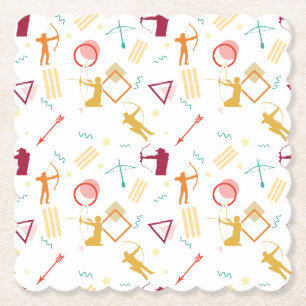 Posavasos De Papel Arco masculino - Patrón de arco y flecha de los ni