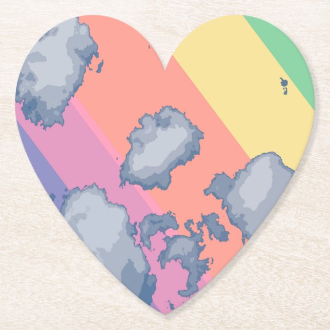 Posavasos De Papel Arcoiris dibujado (Anverso)