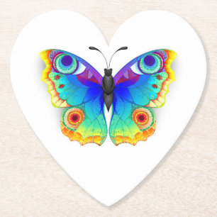 Posavasos De Papel Arcoiris mariposa Peacock Eye