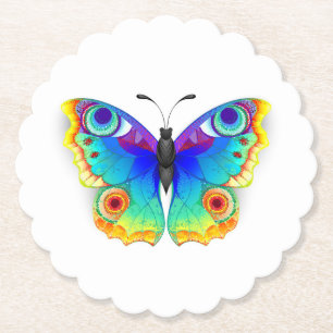 Posavasos De Papel Arcoiris mariposa Peacock Eye