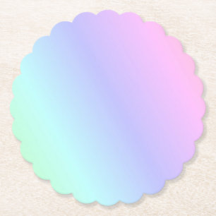Posavasos De Papel Arcoiris pastel de colores, verde claro a rosa sua