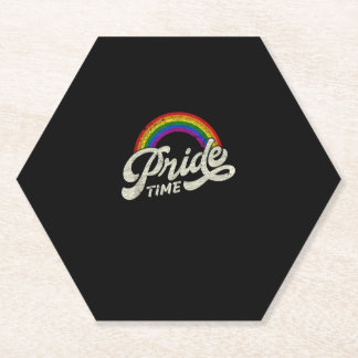 Posavasos De Papel Arcoiris, tiempo de orgullo, camiseta LGBT arriba