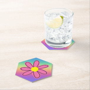 Posavasos De Papel Arcoiris y flores