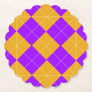 Posavasos De Papel Argyle morado y Naranja