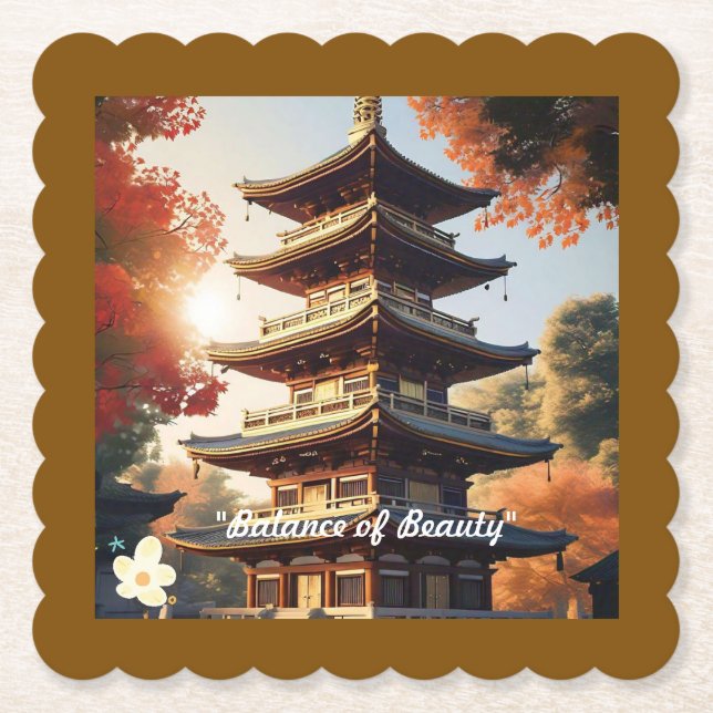 Posavasos De Papel "Armonía japonesa" (Anverso)