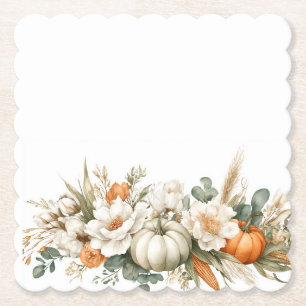Posavasos De Papel Arreglo floral de Boho Autumn