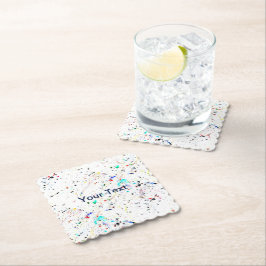 Posavasos De Papel Arte abstracto personalizado con patrón moteado