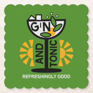 Posavasos De Papel Arte Antiguo de Gin Tonic