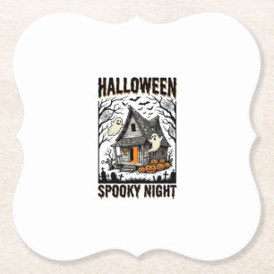 Posavasos De Papel Arte Antiguo Noche de Terror Cabina Embrujada de H