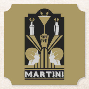 Posavasos De Papel Arte Art Decó de Martini