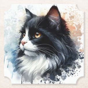 Posavasos De Papel Arte cutáneo de color de gato