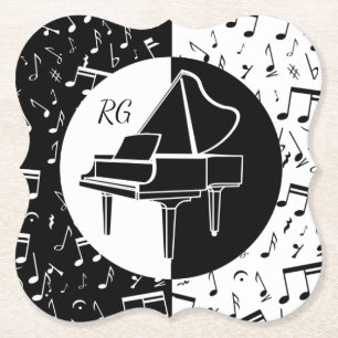 Posavasos De Papel Arte de amante del piano personalizado