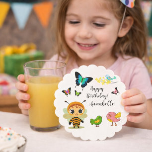 Posavasos De Papel Arte de fiesta de cumpleaños de animales lindos y