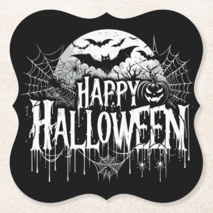 Posavasos De Papel Arte de Halloween feliz