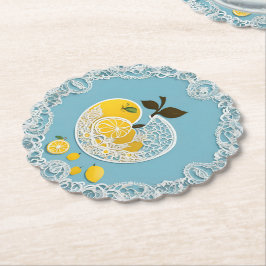 Posavasos De Papel Arte de IA azul de Lemony