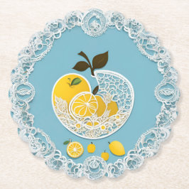 Posavasos De Papel Arte de IA Limony Blue