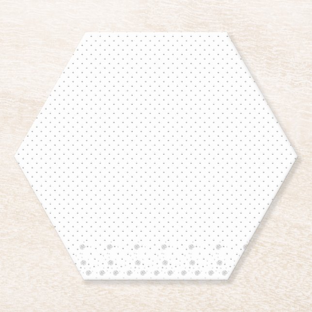 Posavasos De Papel Arte de línea, Lila Blanca (Anverso)