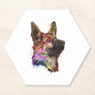 Posavasos De Papel Arte de pastor alemán