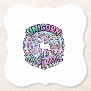 Posavasos De Papel Arte de Unicorn Roller Disco POD Listo para Market