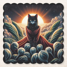 Arte digital fantástico: Gato de cielo nocturno ro