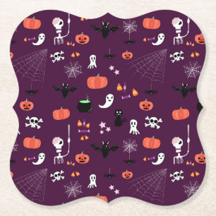 Posavasos De Papel Arte espeluznante y lindo de Halloween