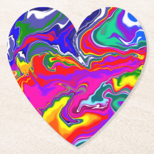 Posavasos De Papel Arte fluido del río Arcoiris