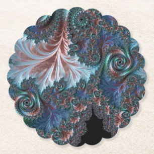 Posavasos De Papel Arte fractal de Mandelbrot boho hippie colorido ge
