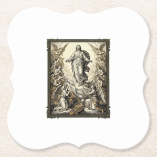 Posavasos De Papel Arte vectorial de grabado de ángel de ascensión vi