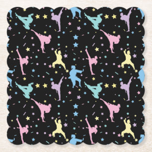 Posavasos De Papel Artes Marciales Karate Abstracto Estrellas Destell