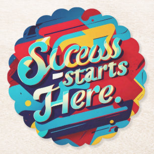 Posavasos De Papel "Aspiraciones vibrantes arte en el muro"