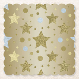 Posavasos De Papel Astras cuadradas de la celebración del Confetti de