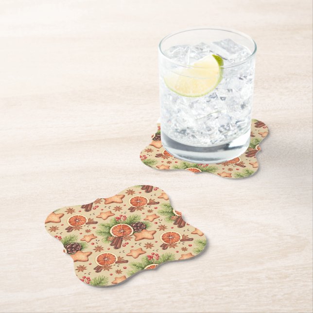 Posavasos De Papel Astras de especias de vacaciones (In situ)