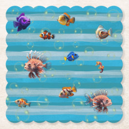 Posavasos De Papel Astras de papel de bolas de pescado