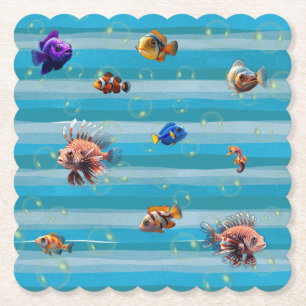 Posavasos De Papel Astras de papel de bolas de pescado