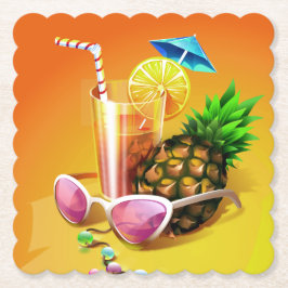 Posavasos De Papel Astras de papel para bebidas tropicales