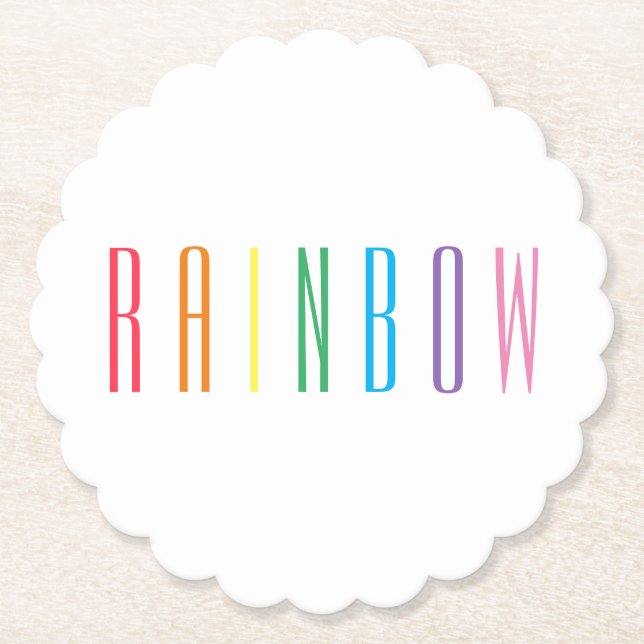 Posavasos De Papel Astras de papel redondo con viedura de RAINBOW (Anverso)