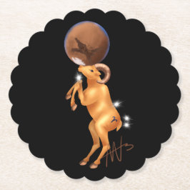 Posavasos De Papel Astro Aries Mars Zodiac