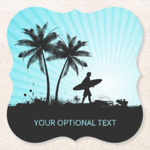 Posavasos De Papel Ataques de papel de personalizado Beach Surfer