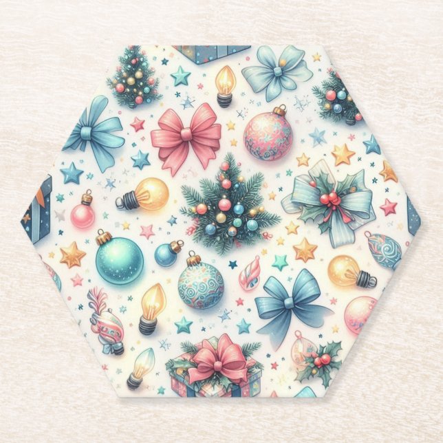 Posavasos De Papel Ataques festivos de papel de vacaciones (Anverso)