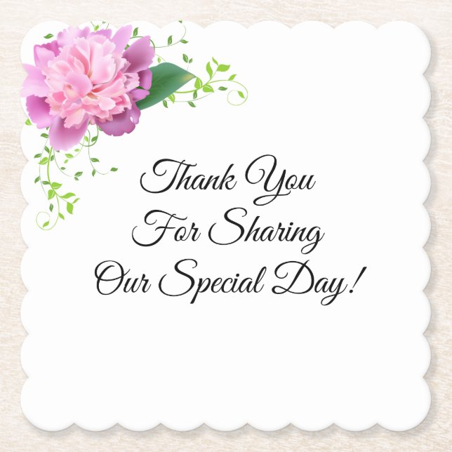 Posavasos De Papel Atardecer de papel de recepción de bodas (Anverso)