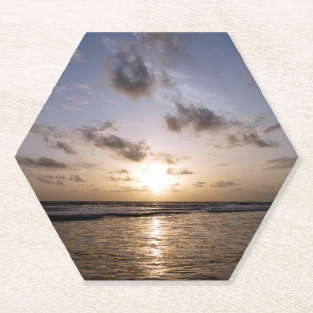 Posavasos De Papel Atardecer sobre el mar Árabe (Anverso)