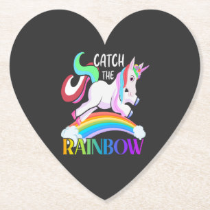 Posavasos De Papel Atrapa el diseño de Unicornio de Arcoíris