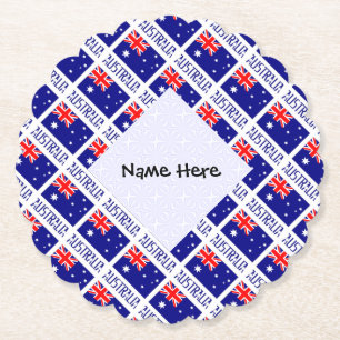 Posavasos De Papel Australia y bandera australiana personalizada en m