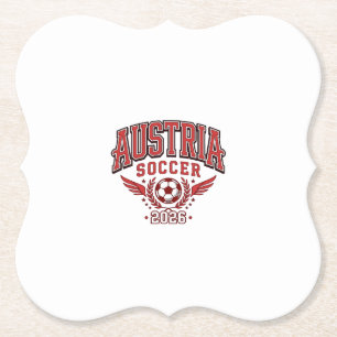Posavasos De Papel Austria Fútbol 2026 Fútbol Negrita Tipografía País
